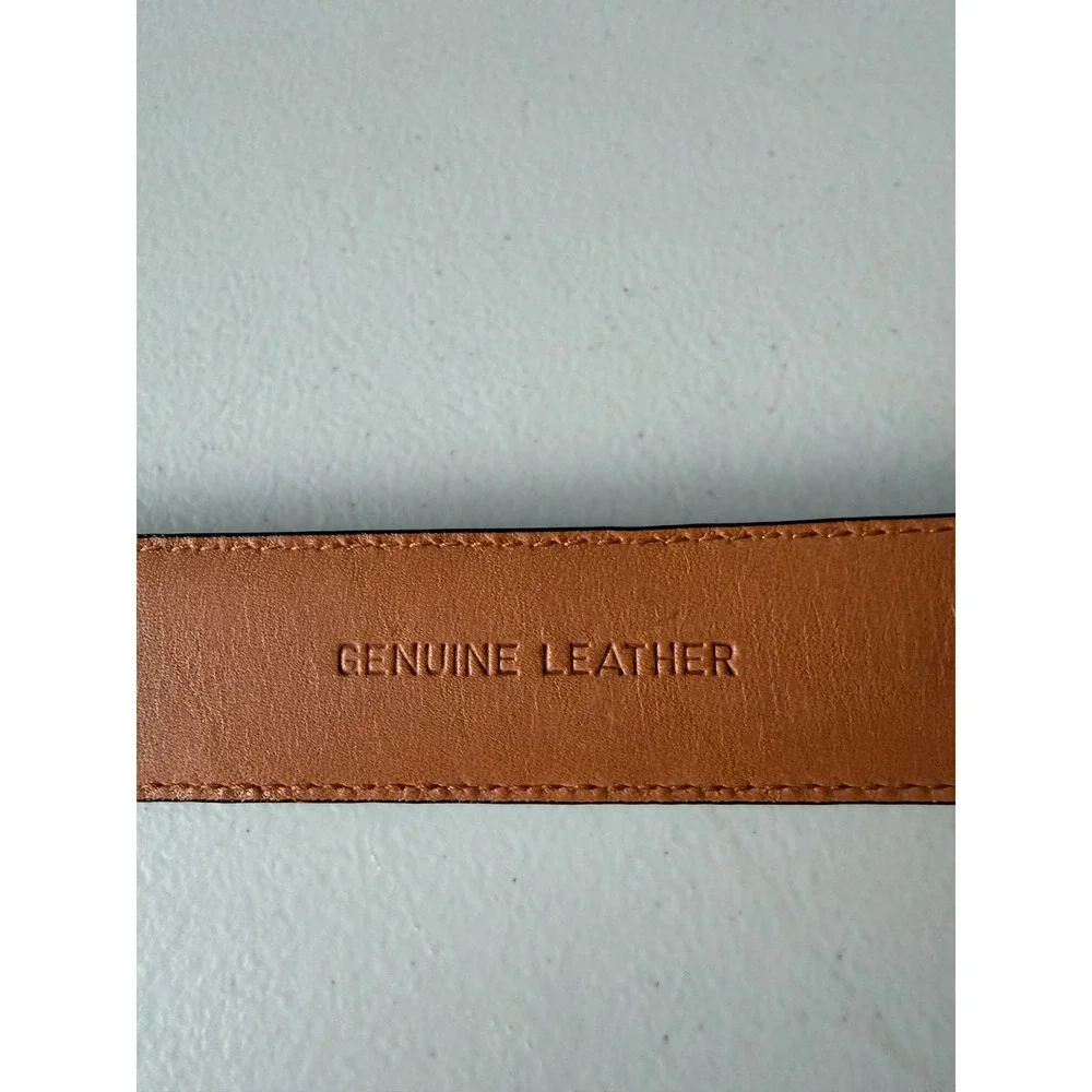 Polo Ralph Lauren Leather Belt 40 Brown Burgundy Brass Buckle Made in Italy